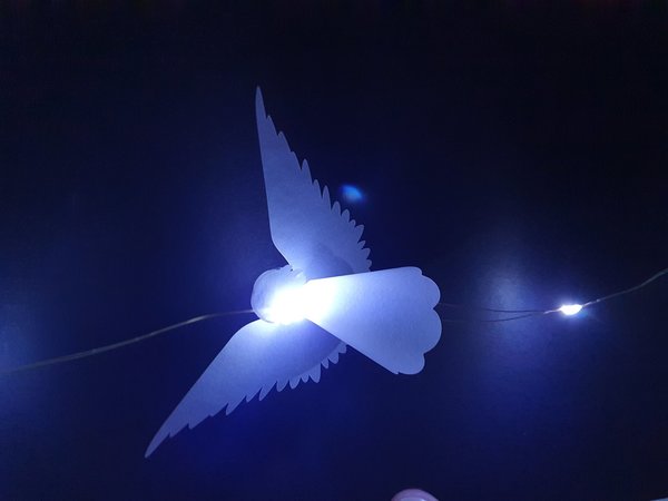 5 Engel mit LED Lichterkette